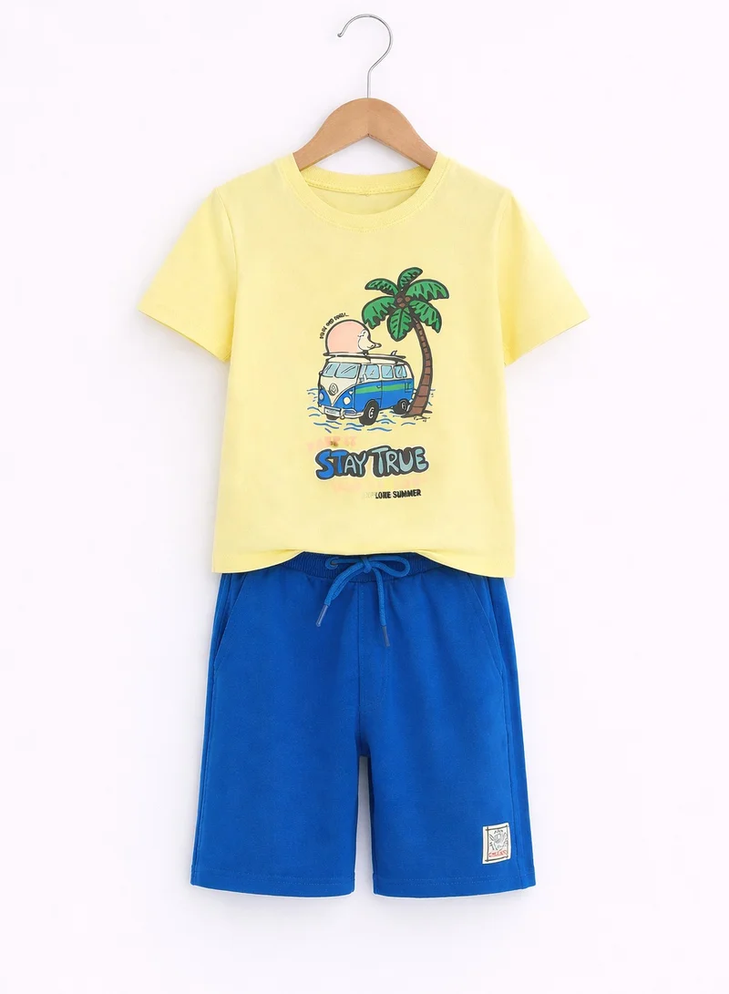 فكتور اند جين Boys Sunset Ride T-Shirt & Blue Shorts Set